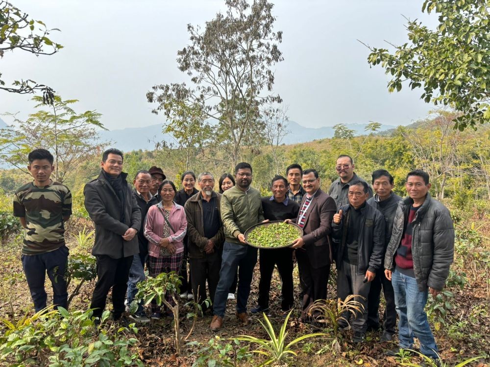Representatives from the Tea Board and Indian Institute of Packaging (IIP), Kolkata Centre visited the tea gardens in Nungying and Longla village. (Morung Photo)